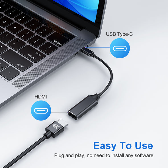USB C to HDMI Adapter 4K for Mac OS, Type-C to HDMI Adapter [Thunderbolt 3]