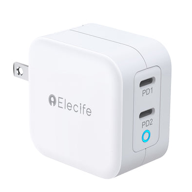 USB-C Wall Charger, Elecife 2-Port 20W PD3.0 ,40W Dual USB C Charger