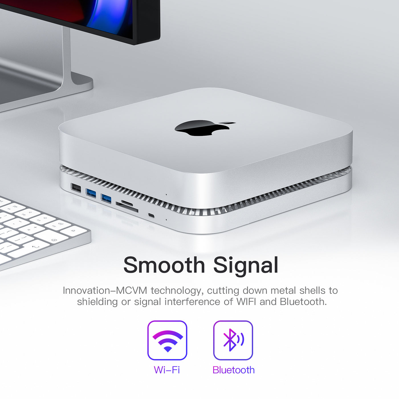 uni Mac Mini Dock, 5-in-1 Hub Stand 10Gbps Super Fast SSD  Enclosure[Aluminum Vertical], USB 3.2 USB-C & USB-A, Micro SD & SD Card  Reader Compatible with M.2 NVMe/SATA(Not Included) : Electronics