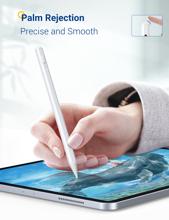 Stylus Pen for iPad with Palm Rejection, Active Pencil  (Ivory White)
